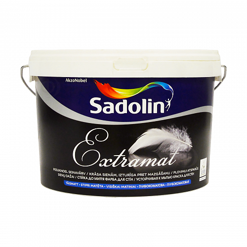 Акриловая краска Sadolin Extramat для стен и потолка, белая, BW, 2.5 л - shlifarb.com.ua Акриловая краска Sadolin Extramat для стен и потолка, белая, BW, 2.5 л