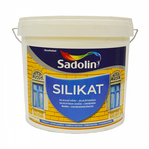 Фасадная силикатная краска Sadolin Silikat для кирпича и бетона, белая, BW, 5 л - shlifarb.com.ua Фасадная силикатная краска Sadolin Silikat для кирпича и бетона, белая, BW, 5 л