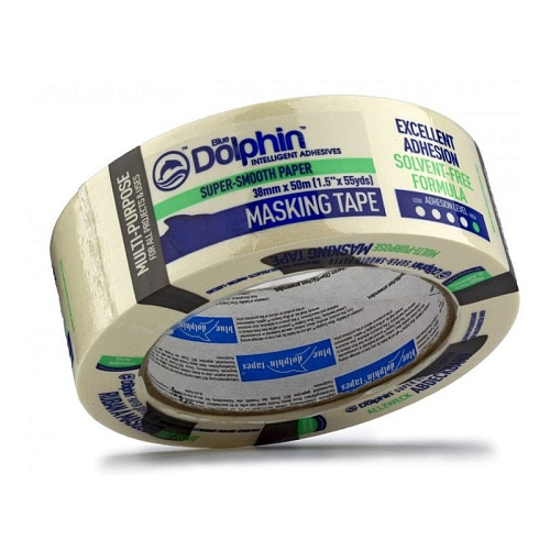 Профессиональная малярная лента (скотч) Blue Dolphin MT-627, 38мм х 50м, белая/желтая (01-7-14-EN ST627) 7