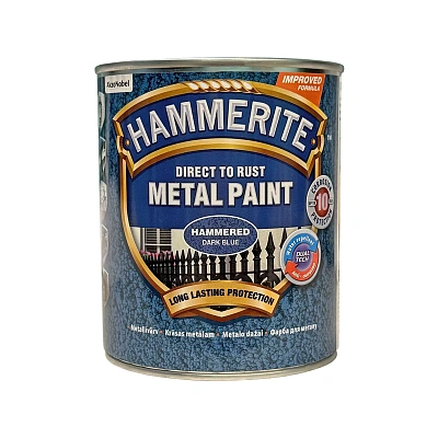 Фарба молоткова 3 в 1 по металу Hammerite Metal Paint Hammered захисна, темно-синя, 0.75 л 2