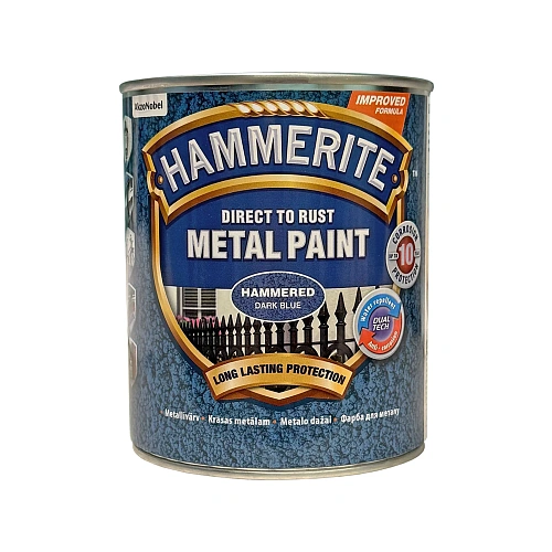 Фарба молоткова 3 в 1 по металу Hammerite Metal Paint Hammered захисна, темно-синя, 0.75 л 2