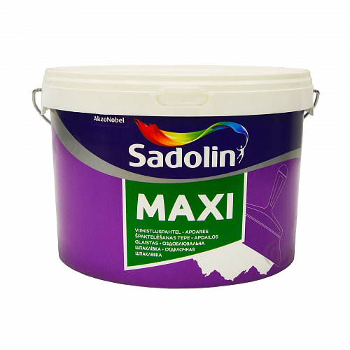 Дрібнозерниста шпаклівка Sadolin Maxi для стін та стелі, біла, 2.5 л  Дрібнозерниста шпаклівка Sadolin Maxi для стін та стелі, біла, 2.5 л