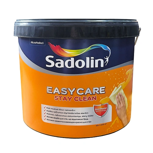 Акриловая краска Sadolin EasyCare для стен и потолка грязеотталкивающая, бесцветная, BC, 9.3 л 