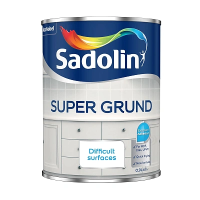 Грунтовочная краска на водной основе Sadolin Super Grund для стен, потолка и складных поверхностей, белая, BW, 0.9 л