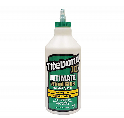 Універсальний ПВА клей для дерева Titebond III Ultimate Wood Glue D4, світло-коричневий, 946 мл (1415) Універсальний ПВА клей для дерева Titebond III Ultimate Wood Glue D4, світло-коричневий, 946 мл (1415)