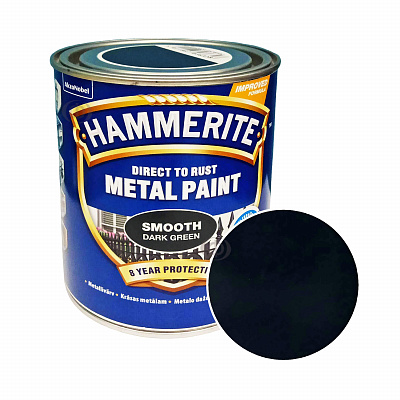 Краска 3 в 1 по металлу Hammerite Metal Paint Smooth защитная, темно-зеленая, 0.75 л - shlifarb.com.ua Краска 3 в 1 по металлу Hammerite Metal Paint Smooth защитная, темно-зеленая, 0.75 л