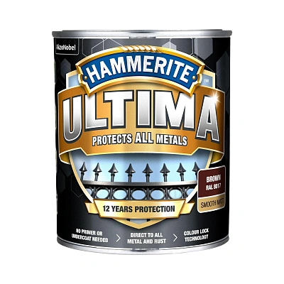 Защитная краска 3 в 1 по металлу на водной основе Hammerite Ultima Matt, матовая, коричневая RAL 8017, 0.7 л (5774722)  - shlifarb.com.ua 2 Защитная краска 3 в 1 по металлу на водной основе Hammerite Ultima Matt, матовая, коричневая RAL 8017, 0.7 л (5774722) 2