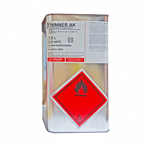 Разбавитель Malchem Thinner AK, бесцветный, 5 л  - shlifarb.com.ua  Разбавитель Malchem Thinner AK, бесцветный, 5 л