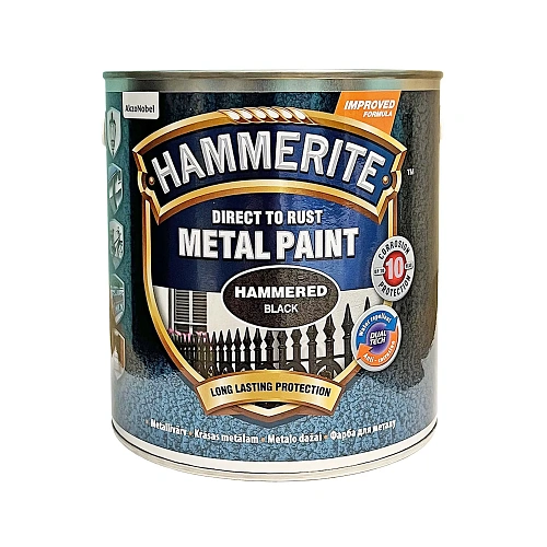 Фарба молоткова 3 в 1 по металу Hammerite Metal Paint Hammered захисна, чорна, 2.5 л 2 Фарба молоткова 3 в 1 по металу Hammerite Metal Paint Hammered захисна, чорна, 2.5 л 2