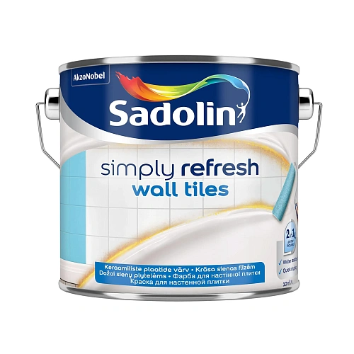 Краска 2-в-1 Sadolin Simply Refresh Wall Tiles для керамической плитки, полуматовая, бесцветная, BC, 2.33 л - shlifarb.com.ua Краска 2-в-1 Sadolin Simply Refresh Wall Tiles для керамической плитки, полуматовая, бесцветная, BC, 2.33 л