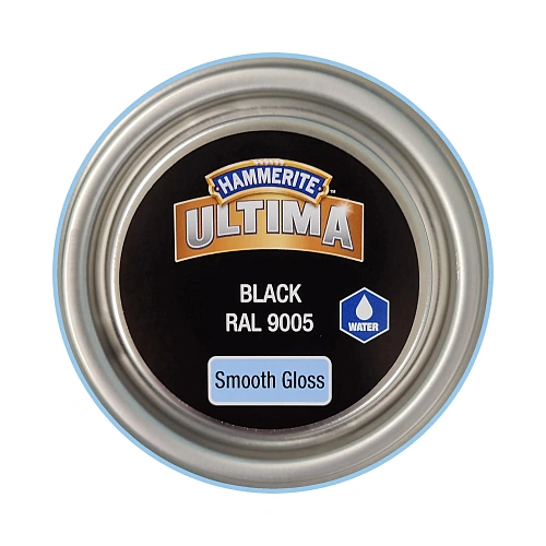 Гладка фарба 3 в 1 по металу на водній основі Hammerite Ultima Smooth захисна, глянцева, чорна RAL 9005, 2.2 л (5774725) 3 Гладка фарба 3 в 1 по металу на водній основі Hammerite Ultima Smooth захисна, глянцева, чорна RAL 9005, 2.2 л (5774725) 3