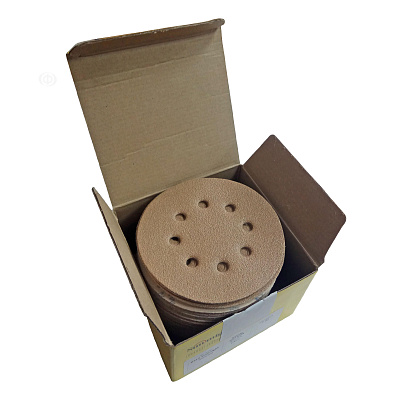 Круг абразивний Sunmight Gold, 8 отворів, D125, P150, 100 шт 2 Круг абразивний Sunmight Gold, 8 отворів, D125, P150, 100 шт 2