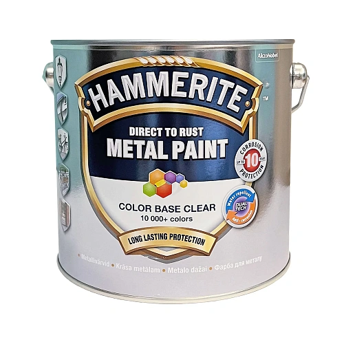 Гладкая краска 3 в 1 по металлу Hammerite Metal Paint Base Smooth защитная, бесцветная, BC, 2.35 л  - shlifarb.com.ua  Гладкая краска 3 в 1 по металлу Hammerite Metal Paint Base Smooth защитная, бесцветная, BC, 2.35 л