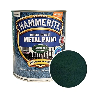 Краска молотковая 3 в 1 по металлу Hammerite Metal Paint Hammered защитная, темно-зеленая, 0.75 л  - shlifarb.com.ua Краска молотковая 3 в 1 по металлу Hammerite Metal Paint Hammered защитная, темно-зеленая, 0.75 л