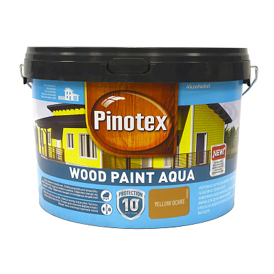 Краска для дерева Pinotex Wood Paint Aqua атмосферостойкая, желтая, 2.5 л - shlifarb.com.ua 2 Краска для дерева Pinotex Wood Paint Aqua атмосферостойкая, желтая, 2.5 л 2