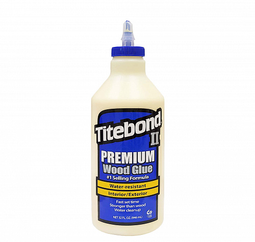 Столярный ПВА клей для дерева Titebond II Premium Wood Glue D3, медово-кремовый, 946 мл (5005) - shlifarb.com.ua Столярный ПВА клей для дерева Titebond II Premium Wood Glue D3, медово-кремовый, 946 мл (5005)