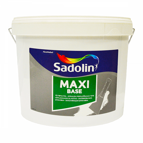 Заполняющая легкая шпаклевка Sadolin Maxi Base для стен и потолка, светло-серая, 10 л  - shlifarb.com.ua  Заполняющая легкая шпаклевка Sadolin Maxi Base для стен и потолка, светло-серая, 10 л