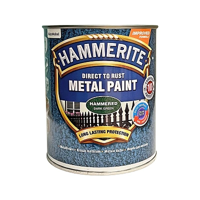 Краска молотковая 3 в 1 по металлу Hammerite Metal Paint Hammered защитная, темно-зеленая, 0.75 л  - shlifarb.com.ua 2 Краска молотковая 3 в 1 по металлу Hammerite Metal Paint Hammered защитная, темно-зеленая, 0.75 л 2