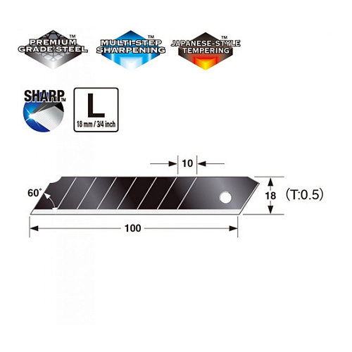 Змінні сегментні леза Tajima Dora Razar Black Blades 60° 18 мм, 10 шт (CB50RB) 3 Змінні сегментні леза Tajima Dora Razar Black Blades 60° 18 мм, 10 шт (CB50RB) 3