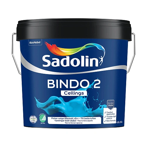 Емульсійна фарба Sadolin Bindo 2 для стелі, біла, BW, 4.5 л 