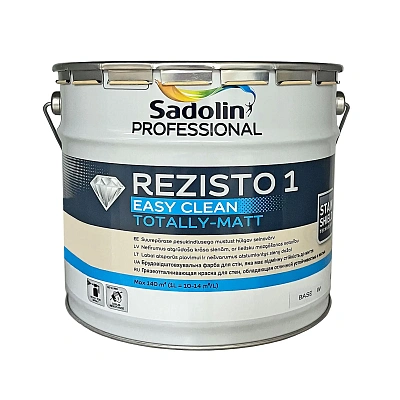 Акрилова фарба Sadolin Professional Rezisto 1 Easy Clean для стін, брудовідштовхувальна, біла, BW, 10 л Акрилова фарба Sadolin Professional Rezisto 1 Easy Clean для стін, брудовідштовхувальна, біла, BW, 10 л