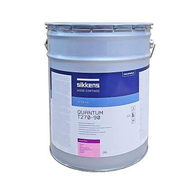 Высокоглянцевый полиуретан-акриловый двухкомпонентный лак Sikkens Quantum T270-90, бесцветный, 20 л (2525-060991-200)