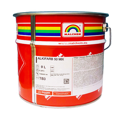 Фарба 3 в 1 по металу Malchem Alkifarb 50 антикорозійна алкідна, безбарвна, ТВ 3, 9 л Фарба 3 в 1 по металу Malchem Alkifarb 50 антикорозійна алкідна, безбарвна, ТВ 3, 9 л