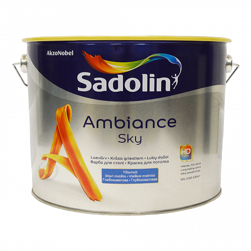 Латексная краска Sadolin Ambiance Sky для потолка, белая, 10 л  - shlifarb.com.ua  Латексная краска Sadolin Ambiance Sky для потолка, белая, 10 л
