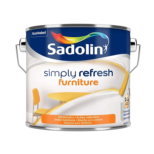Краска 2-в-1 Sadolin Simply Refresh Furniture для мебели, матовая, бесцветная, BC, 2.33 л 