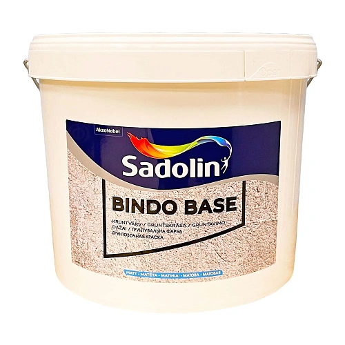 Ґрунтувальна фарба на водній основі Sadolin Bindo Base для стін та стелі, біла, BW, 10 л Ґрунтувальна фарба на водній основі Sadolin Bindo Base для стін та стелі, біла, BW, 10 л