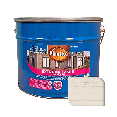 Пропитка лазурная для дерева Pinotex Extreme Lasur самоочищающаяся, снег, 10 л  - shlifarb.com.ua Пропитка лазурная для дерева Pinotex Extreme Lasur самоочищающаяся, снег, 10 л