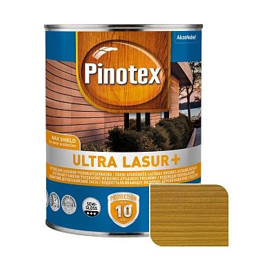 Пропитка лазурная для дерева Pinotex Ultra Lasur+ с декоративным эффектом, орегон, 1 л