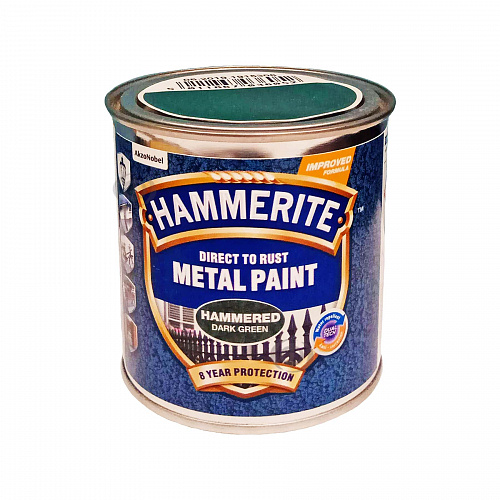 Краска молотковая 3 в 1 по металлу Hammerite Metal Paint Hammered защитная, темно-зеленая, 0.25 л  - shlifarb.com.ua 3 Краска молотковая 3 в 1 по металлу Hammerite Metal Paint Hammered защитная, темно-зеленая, 0.25 л 3