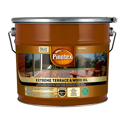 Масло для обработки дерева Pinotex Extreme Terrace & Wood Oil атмосферостойкое, бесцветное, BC, 9.3 л 2