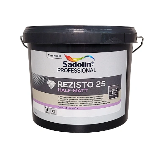 Акрилова фарба Sadolin Professional Rezisto 25 для стін, вологостійка, біла, BW, 2.5 л 