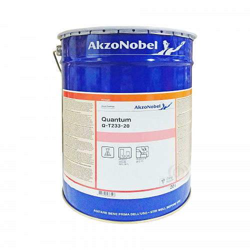 Поліуретан-акриловий двокомпонентний лак AkzoNobel Quantum Q-T233-20, безбарвний,  сатиновий, 20 л  Поліуретан-акриловий двокомпонентний лак AkzoNobel Quantum Q-T233-20, безбарвний,  сатиновий, 20 л