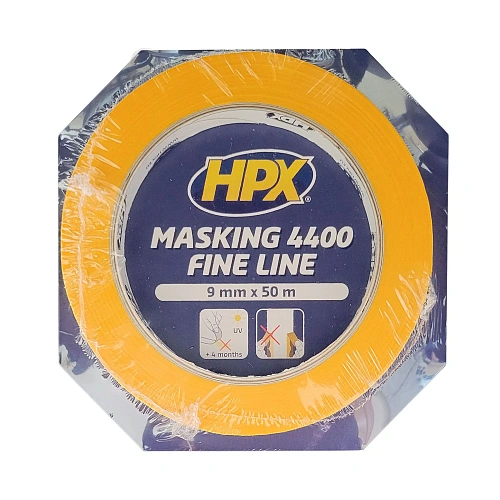Дизайнерская малярная лента (скотч) для идеальных контуров HPX 4400 Gold, 9мм х 50м, желтая (FP0950)  - shlifarb.com.ua 2 Дизайнерская малярная лента (скотч) для идеальных контуров HPX 4400 Gold, 9мм х 50м, желтая (FP0950) 2
