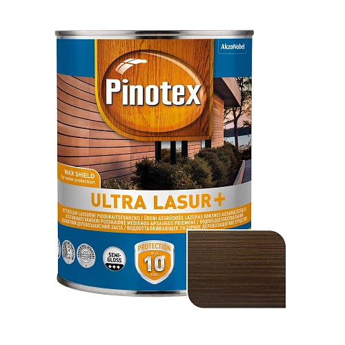 Пропитка лазурная для дерева Pinotex Ultra Lasur+ с декоративным эффектом, палисандр, 1 л 