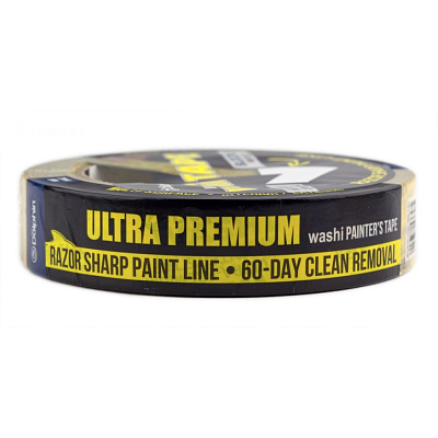 Професійна малярна стрічка (скотч) Blue Dolphin WASHI-XF7, Ultra Premium, 25мм х 50м, жовта (0300-01-01) 5