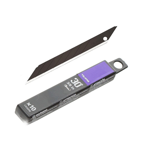 Сменные сегментные лезвия Tajima Acute Angle Razar Black Blades 30° 9 мм, 10 шт (CB39RB)  - shlifarb.com.ua  Сменные сегментные лезвия Tajima Acute Angle Razar Black Blades 30° 9 мм, 10 шт (CB39RB)