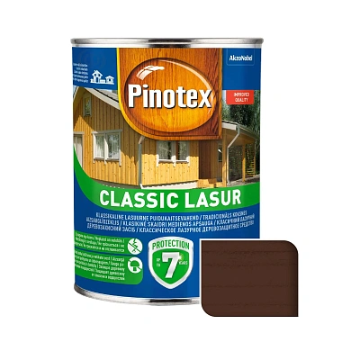 Просочення для дерева Pinotex Classic Lasur з декоративним ефектом, горіх, 1 л Просочення для дерева Pinotex Classic Lasur з декоративним ефектом, горіх, 1 л