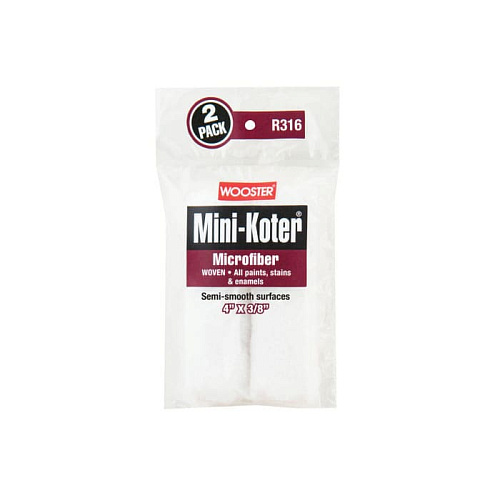Комплект миниваликов Wooster Microfiber Mini-Koter 4" 3/8 100x9.5 мм (R316-4) 
