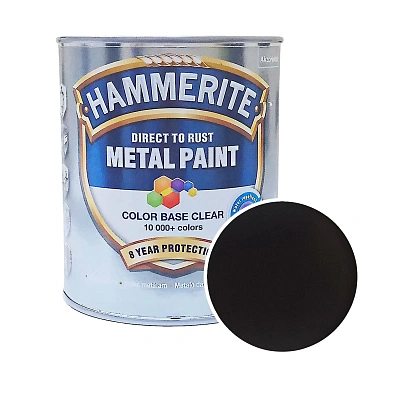 Гладкая краска 3 в 1 по металлу Hammerite Metal Paint Smooth защитная, RAL 8019 (темно-коричневая), 0.7 л