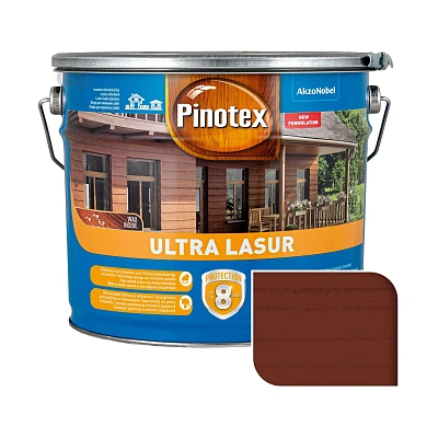 Просочення для дерева Pinotex Ultra Lasur з декоративним ефектом, червоне дерево, 10 л