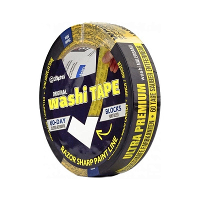 Професійна малярна стрічка (скотч) Blue Dolphin WASHI-XF7, Ultra Premium, 25мм х 50м, жовта (0300-01-01) 4