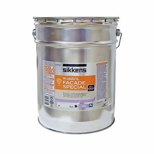 Фарба на водній основі Sikkens Rubbol Facade Special, безбарвна, BC, 18.6 л  Фарба на водній основі Sikkens Rubbol Facade Special, безбарвна, BC, 18.6 л