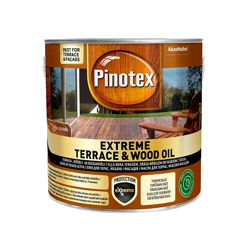 Олія для обробки дерева Pinotex Extreme Terrace & Wood Oil атмосферостійка, безбарвна, BC, 2.33 л 2