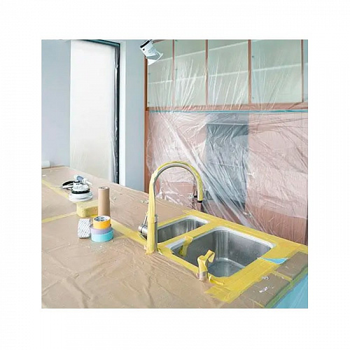 Защитная пленка HPX Easy Mask в диспенсере с малярной лентой, 550мм х 33м, бесцветная (DE5533) 3