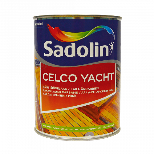 Лак яхтный Sadolin Celco Yacht для наружных работ, полуматовый, бесцветный, 1 л  - shlifarb.com.ua  Лак яхтный Sadolin Celco Yacht для наружных работ, полуматовый, бесцветный, 1 л