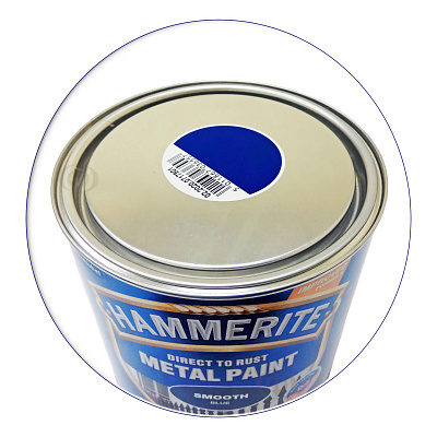 Гладка фарба 3 в 1 по металу Hammerite Metal Paint Smooth захисна, синя RAL 5010, 2.5 л 2